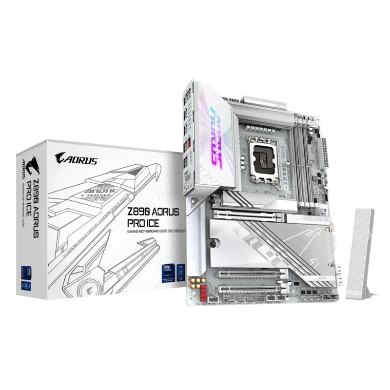 Gigabyte Z890 Aorus Pro Ice DDR5 LGA 1851 ATX Gaming Motherboard - لوحة الأم